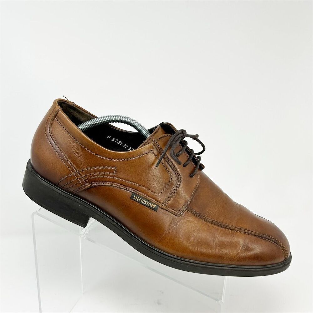 MEPHISTO Men's Brown Leather Oxford Shoes Size 11 Lace Up Dress Classic